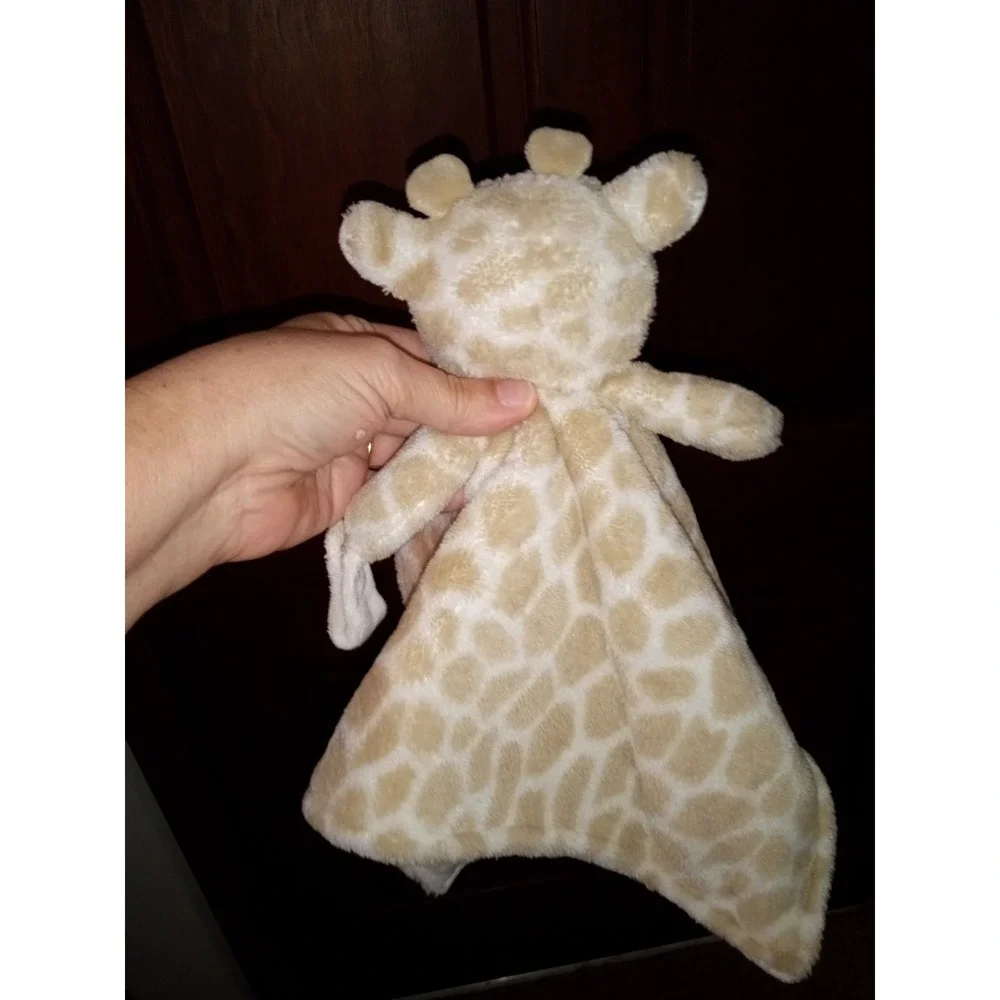 Plush Giraffe Lovey Security Blanket Tan White Animal‎ Print Baby Snuggler